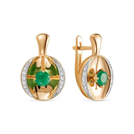 Серьги с английским замком из красного золота