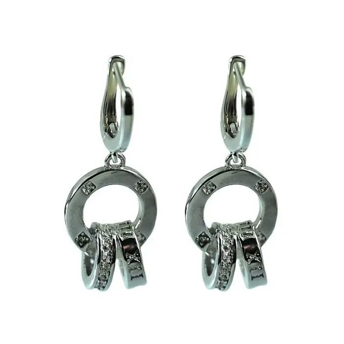 Серьги подвесные из серебра