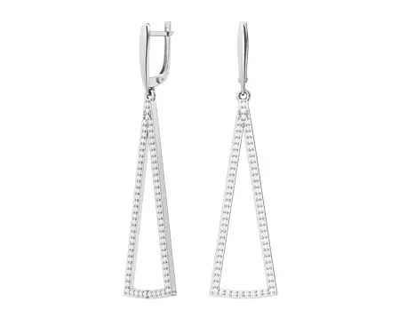 Серьги подвесные из серебра
