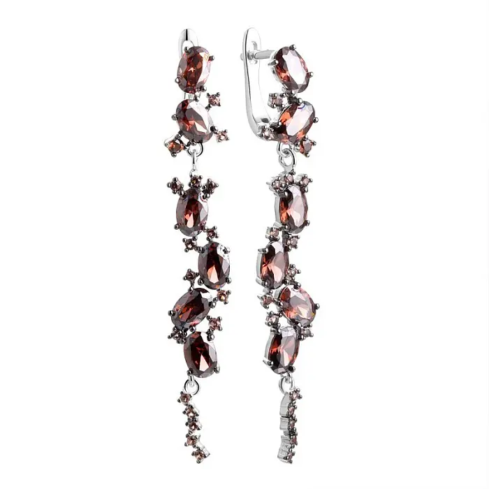Серьги подвесные из серебра