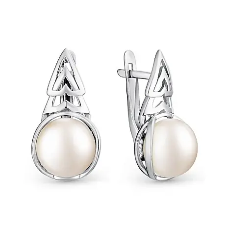 Серьги с английским замком из серебра