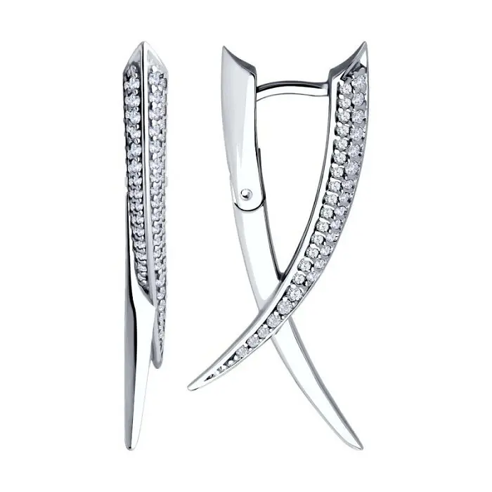 Серьги с английским замком из серебра