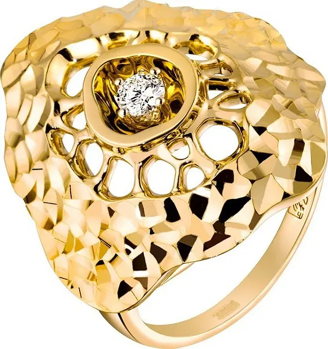 Кольцо декоративное из желтого золота