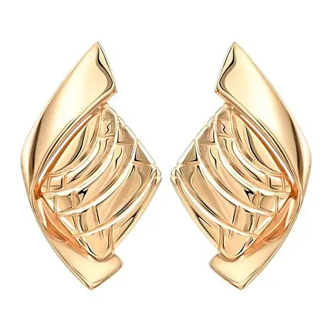 Серьги с английским замком из красного золота