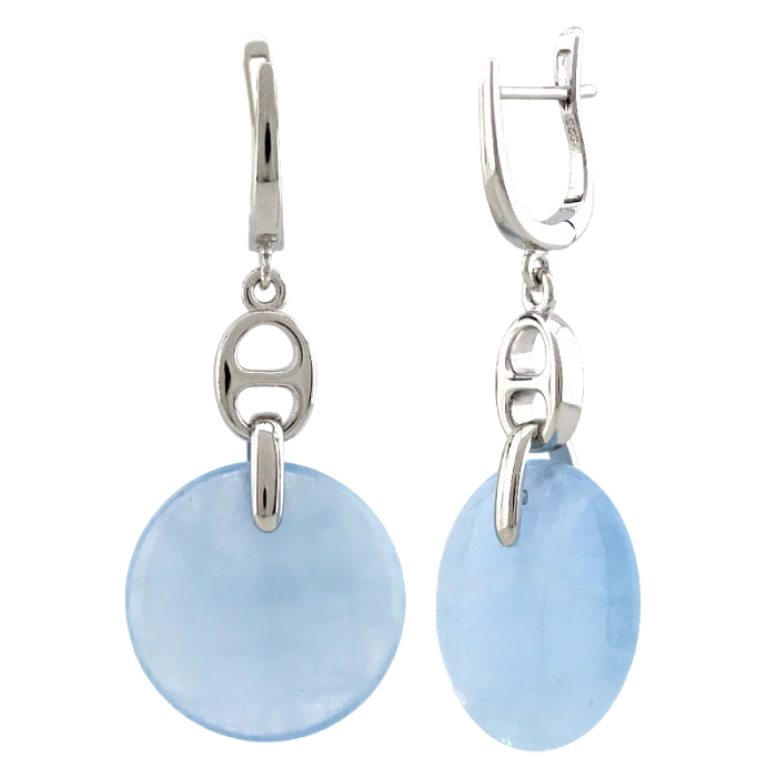 Серьги подвесные из серебра