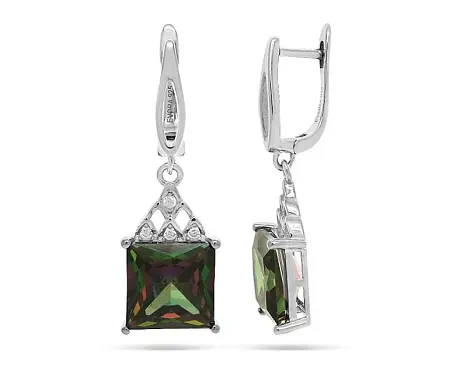 Серьги подвесные из серебра