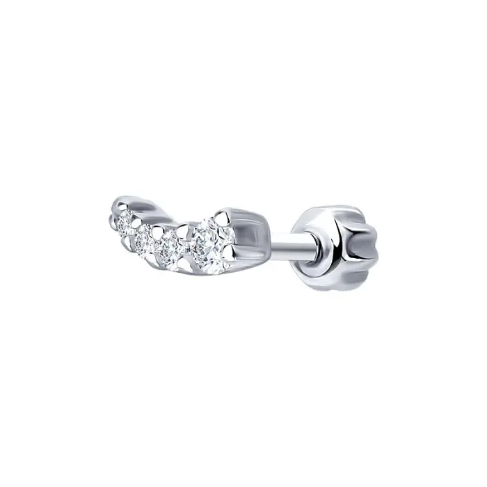 Серьги одиночные из серебра