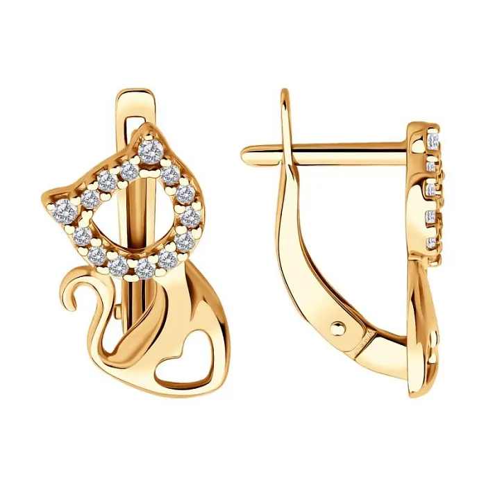 Серьги детские из позолоты
