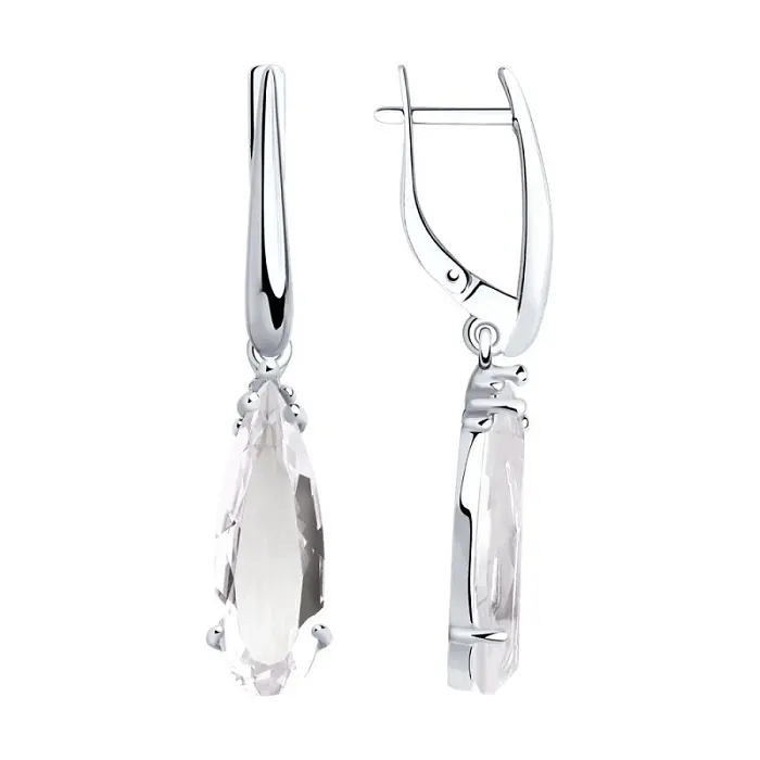 Серьги подвесные из серебра