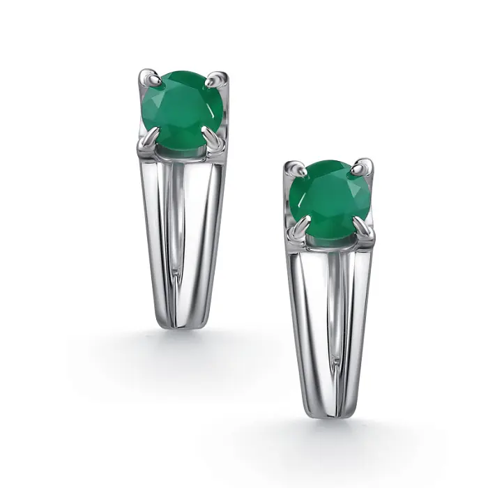 Серьги с английским замком из серебра
