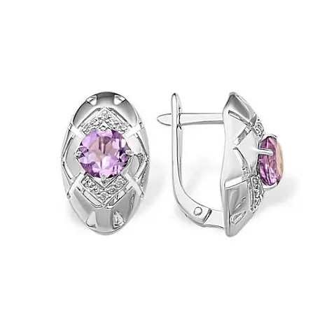 Серьги с английским замком из серебра