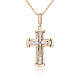 Подвеска крест из комбинированного золота