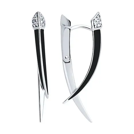 Серьги с английским замком из серебра