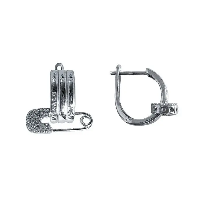 Серьги с английским замком из серебра