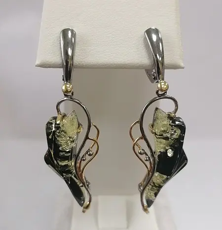 Серьги подвесные из серебра