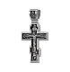 Подвеска крест из черного серебра