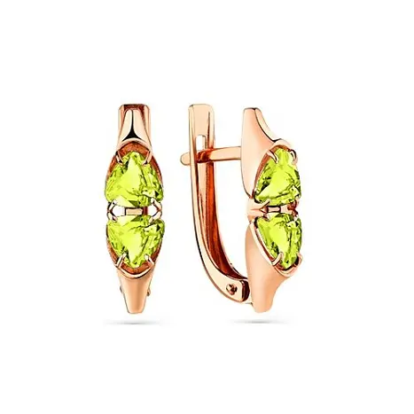 Серьги с английским замком из красного золота