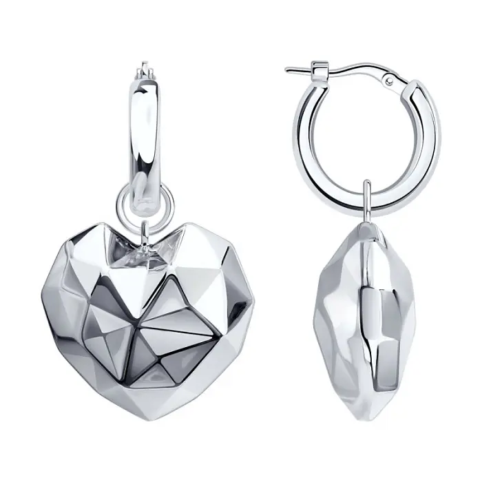 Серьги подвесные из серебра