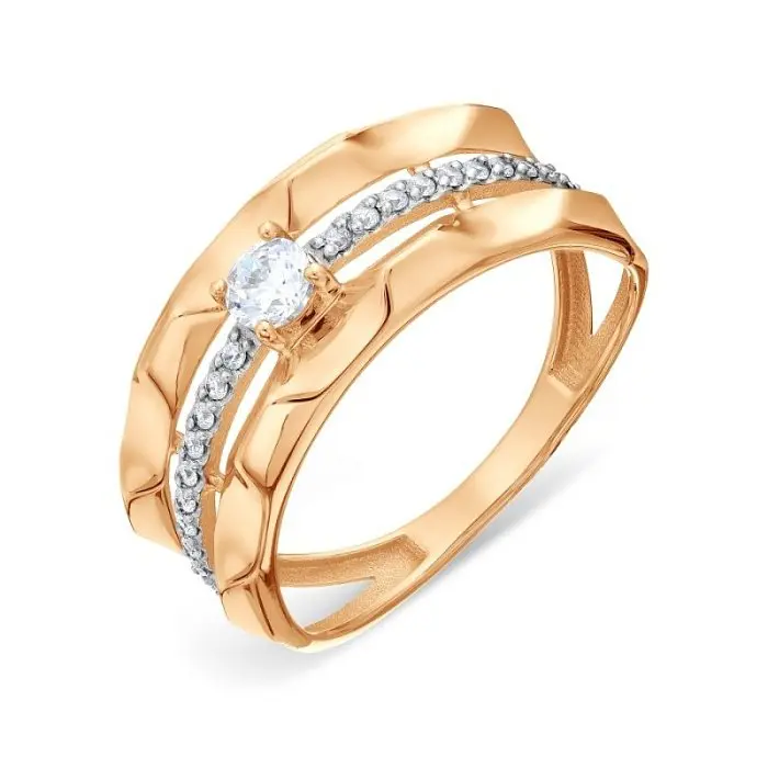 Кольцо декоративное из красного золота