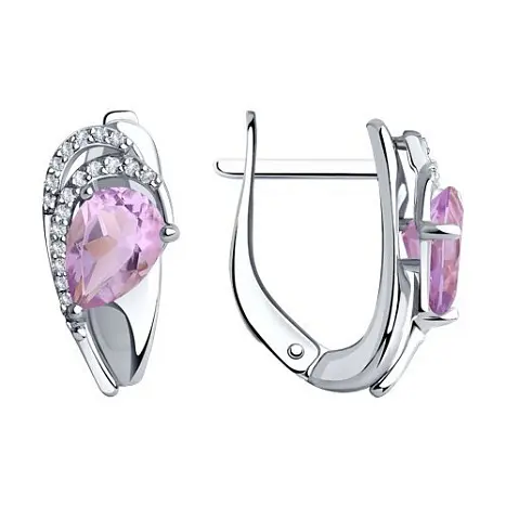 Серьги с английским замком из серебра
