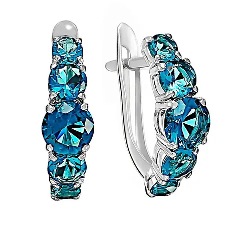 Серьги с английским замком из серебра