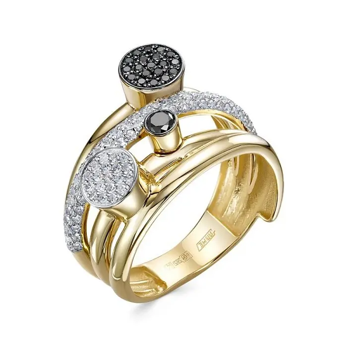 Кольцо декоративное из желтого золота вид 1