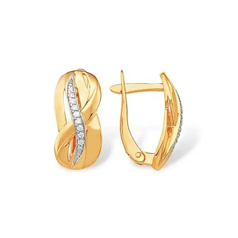 Серьги с английским замком из красного золота