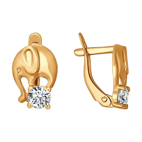Серьги детские из красного золота