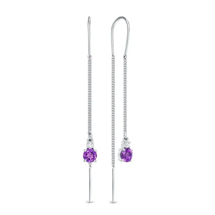 Серьги цепочки из серебра