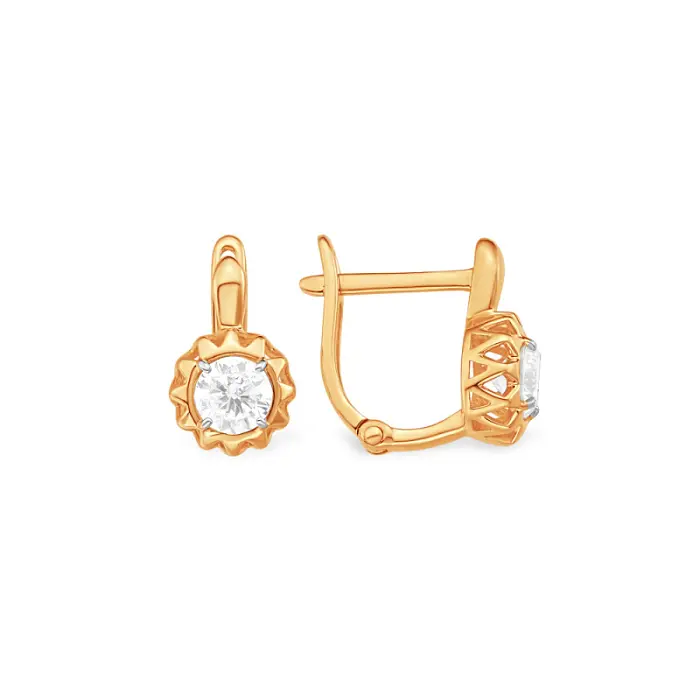 Серьги детские из красного золота