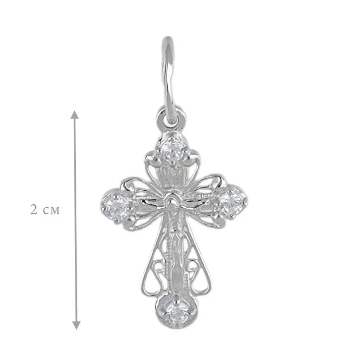 Подвеска крест из серебра