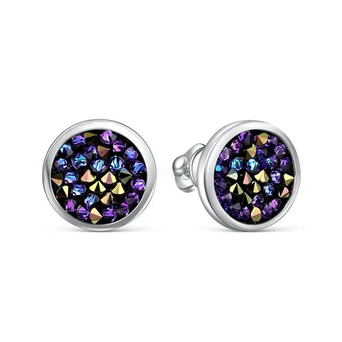 Серьги пуссеты из серебра вид 1