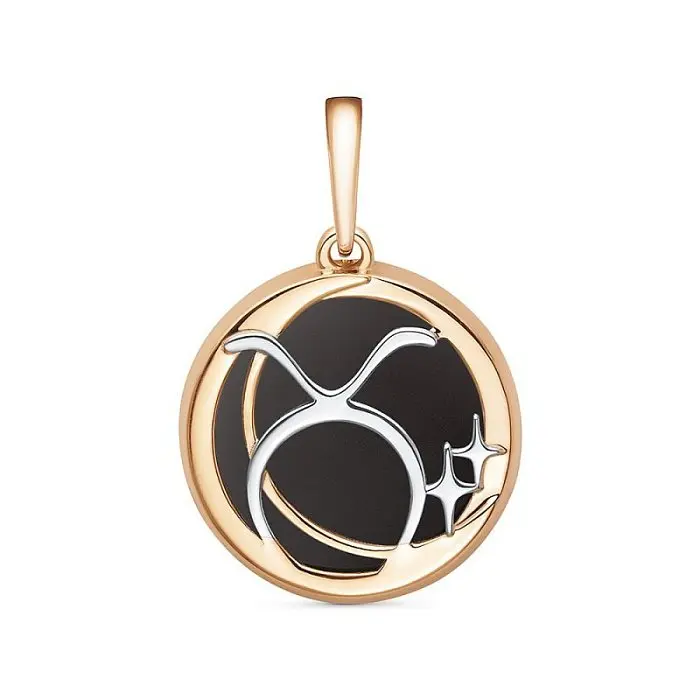 Подвеска знак зодиака из комбинированного золота