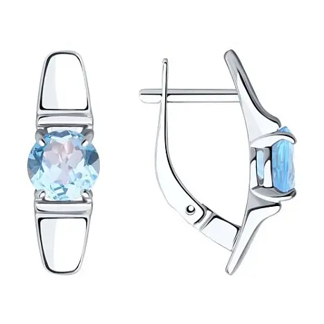 Серьги с английским замком из серебра