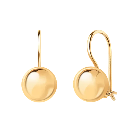 Серьги петельки из красного золота
