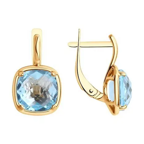 Серьги с английским замком из красного золота