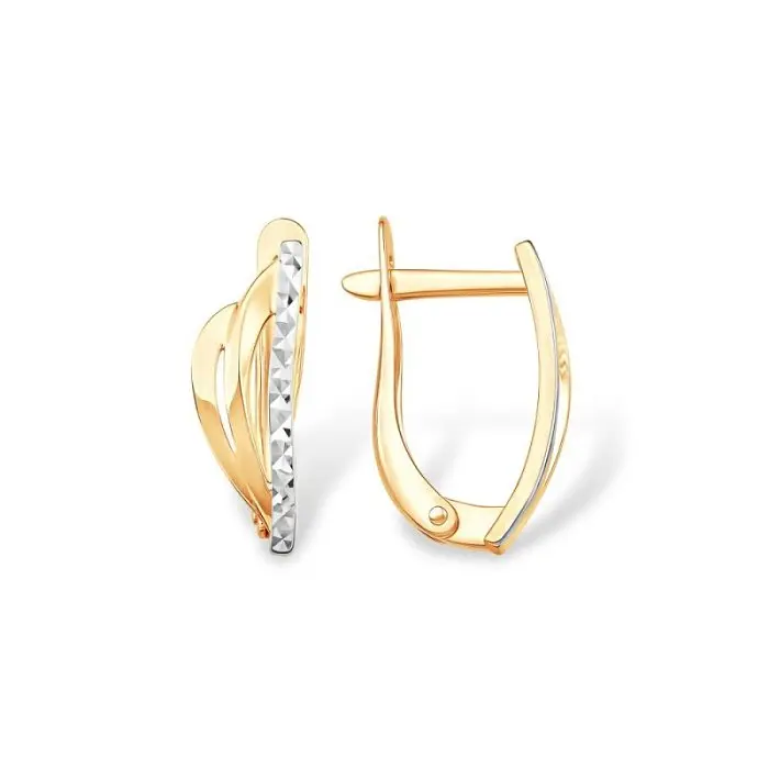 Серьги с английским замком из красного золота