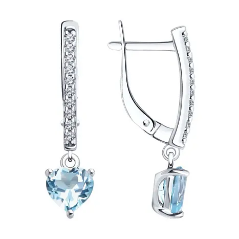 Серьги подвесные из серебра