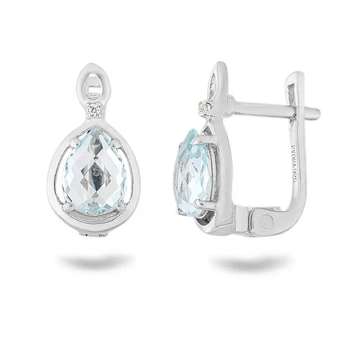 Серьги с английским замком из серебра