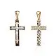 Подвеска крест из комбинированного золота