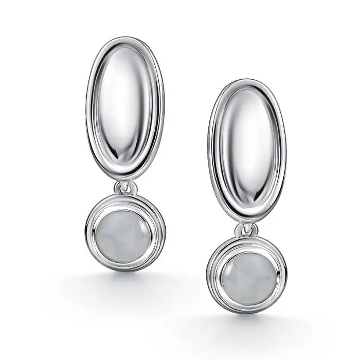 Серьги подвесные из серебра вид 1