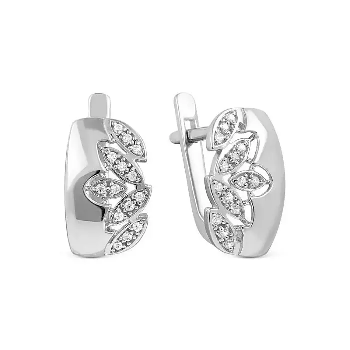 Серьги с английским замком из серебра