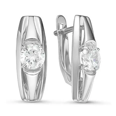 Серьги с английским замком из серебра