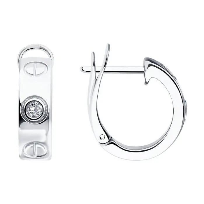 Серьги с английским замком из серебра