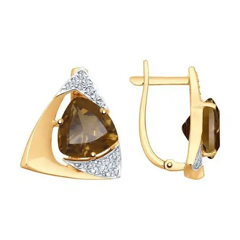 Серьги с английским замком из красного золота