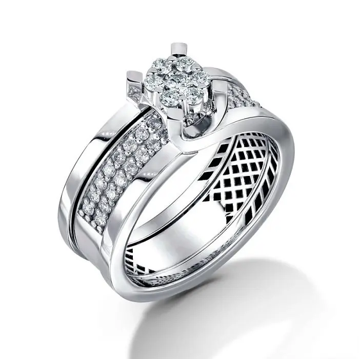 Кольцо декоративное из белого золота