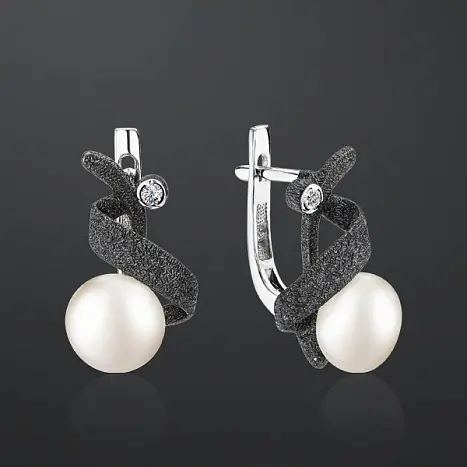 Серьги с английским замком из серебра