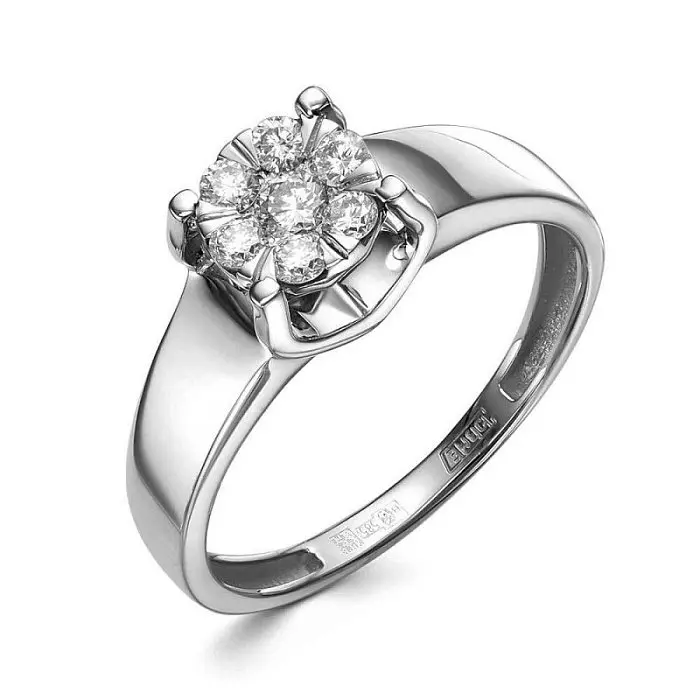 Кольцо декоративное из белого золота