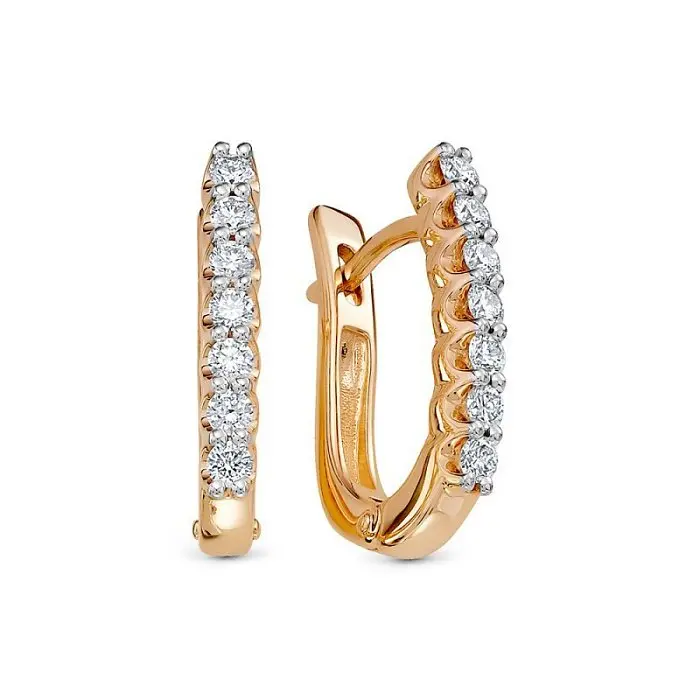 Серьги с английским замком из красного золота