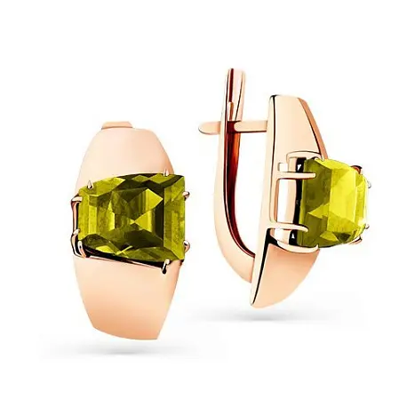 Серьги с английским замком из красного золота